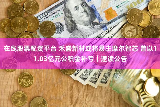 在线股票配资平台 禾盛新材或将易主摩尔智芯 曾以11.03亿元公积金补亏｜速读公告